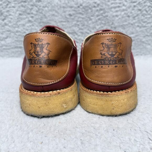 George Cox Walk Elastic Womens Size 7 Slip On Shoes Burgundy Leather Crepe Sole - Picture 4 of 11